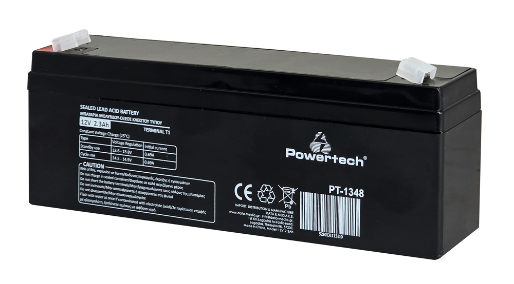 POWERTECH μπαταρία μολύβδου PT-1348, 12V 2.3Ah, T1 1 POWERTECH μπαταρία μολύβδου PT-1348