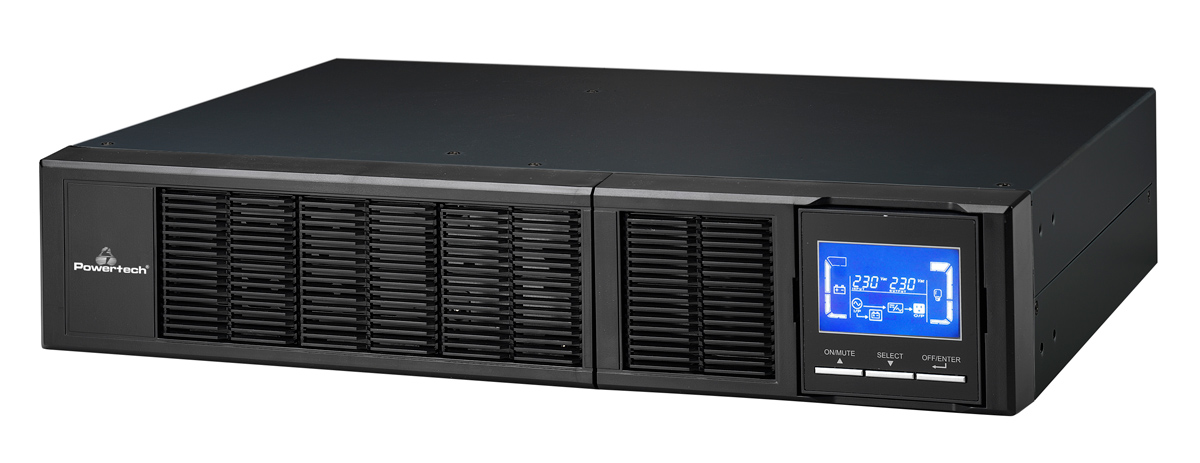 POWERTECH UPS On Line PT-1360 για rack 2U, με οθόνη, 3000VA/2700W, 7x DC output 1 POWERTECH UPS On Line PT-1360 για rack 2U