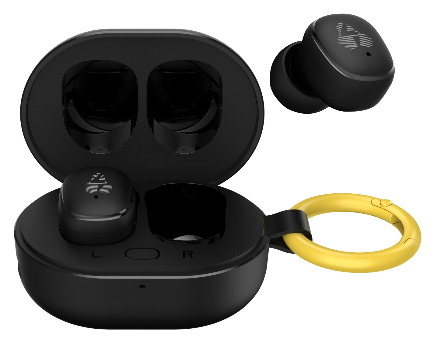 POWERTECH earphones με θήκη φόρτισης PT-1392, True Wireless, 6mm, 25/230mAh, μαύρα 1 POWERTECH earphones με θήκη φόρτισης PT-1392