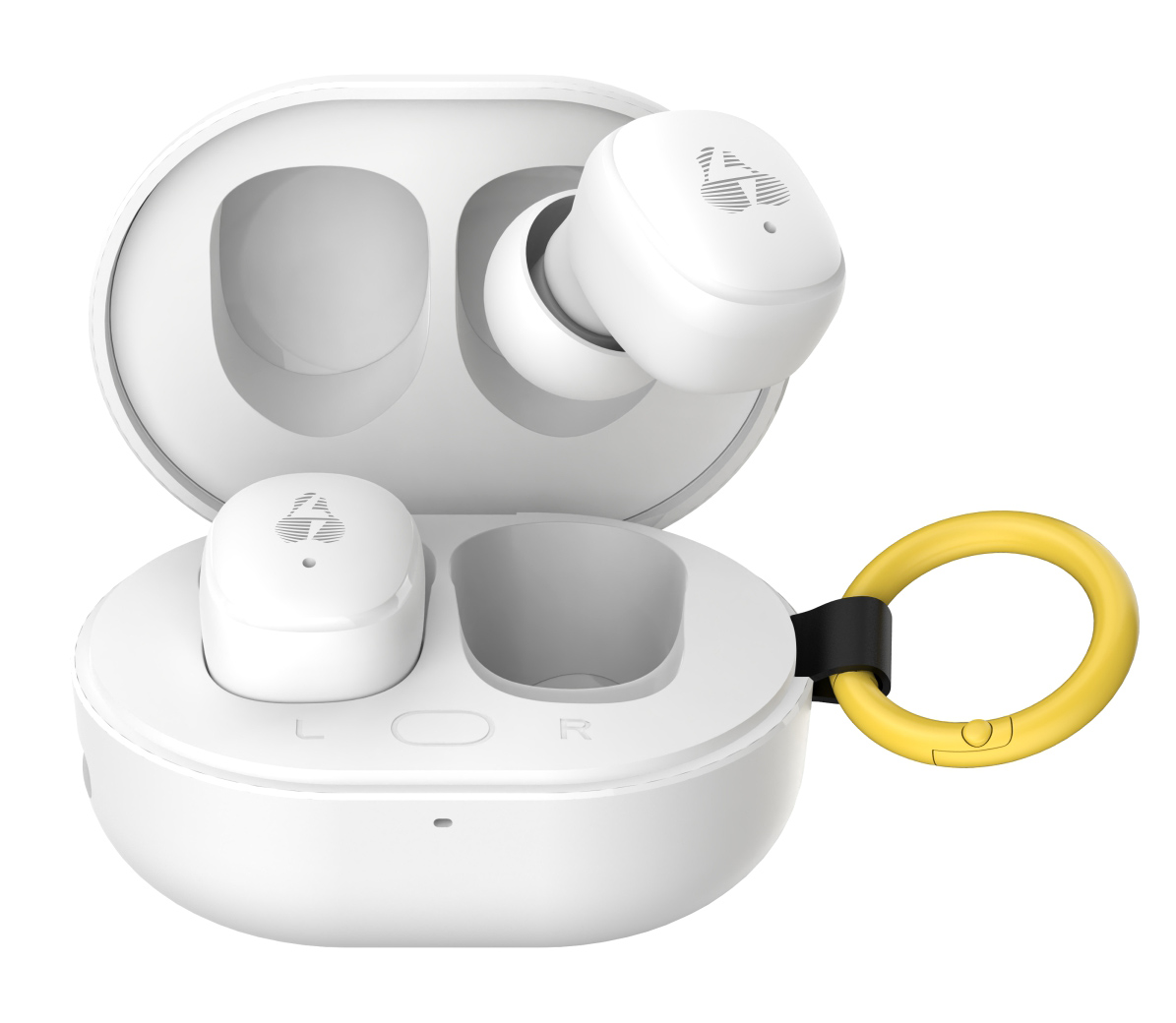 POWERTECH earphones με θήκη φόρτισης PT-1393, True Wireless, 6mm, 25/230mAh, λευκά 1 POWERTECH earphones με θήκη φόρτισης PT-1393