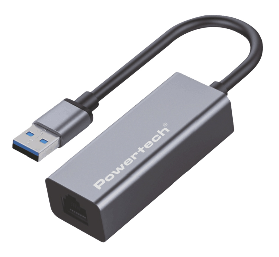 POWERTECH αντάπτορας δικτύου PT-1454, USB, 1000Mbps Ethernet, γκρι 1 POWERTECH αντάπτορας δικτύου PT-1454