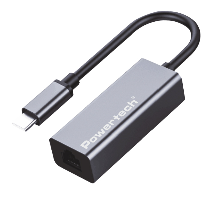 POWERTECH αντάπτορας δικτύου PT-1455, USB-C, 1000Mbps Ethernet, γκρι 1 POWERTECH αντάπτορας δικτύου PT-1455