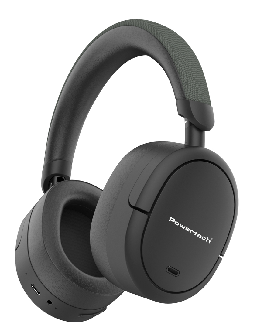 POWERTECH headphones PT-1462, ενσύρματα & ασύρματα, ANC & ENC, 40mm, 300mAh, μαύρα 1 POWERTECH headphones PT-1462