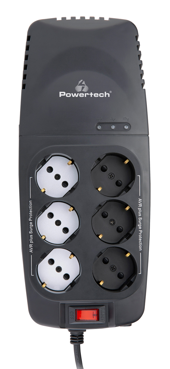 POWERTECH σταθεροποιητής ρεύματος PT-1496, 2000VA/1000W, 6x schuko 1 POWERTECH σταθεροποιητής ρεύματος PT-1496