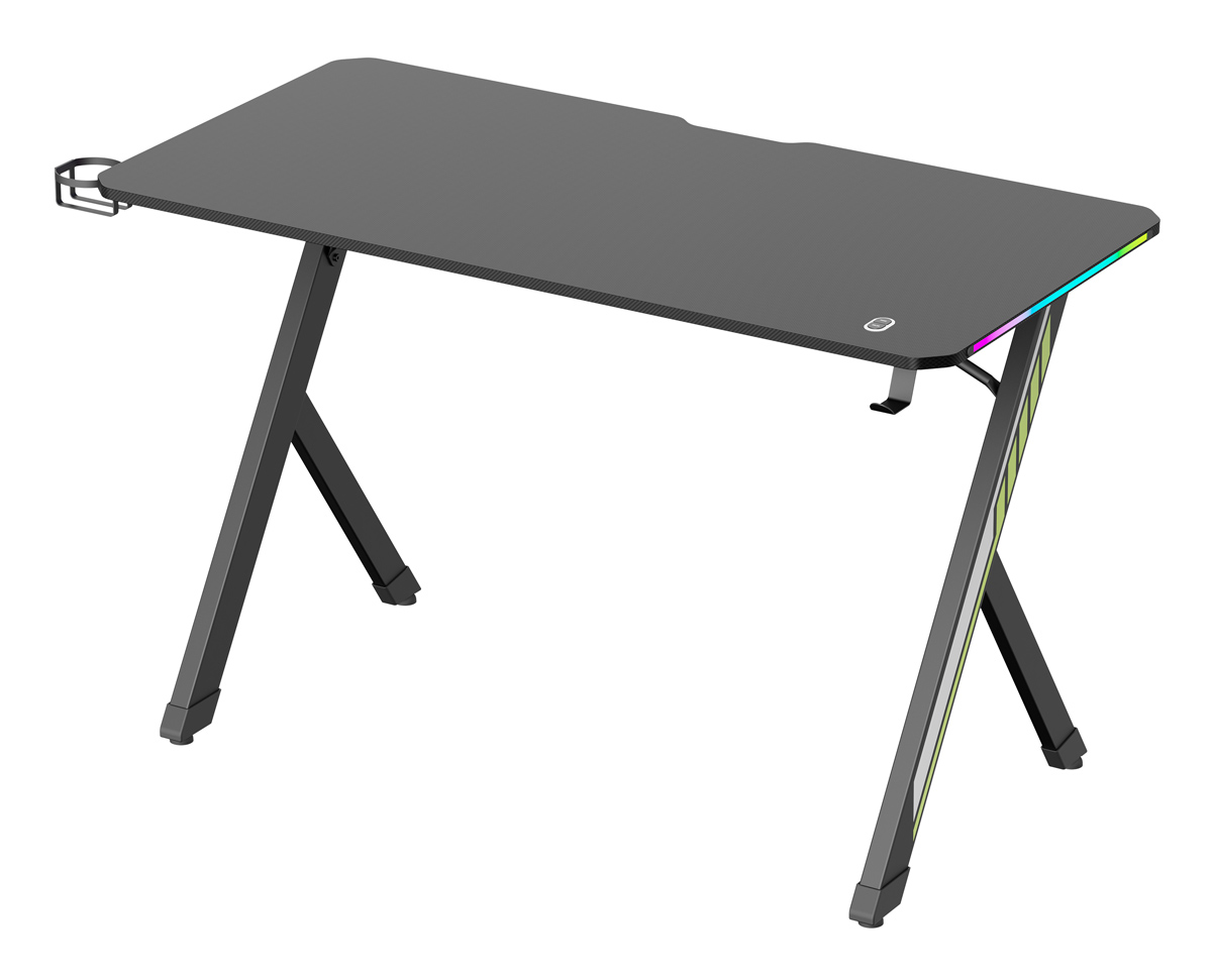 POWERTECH gaming γραφείο PT-1498 με RGB φωτισμό, 120x60x75cm, μαύρο 1 POWERTECH gaming γραφείο PT-1498 με RGB φωτισμό