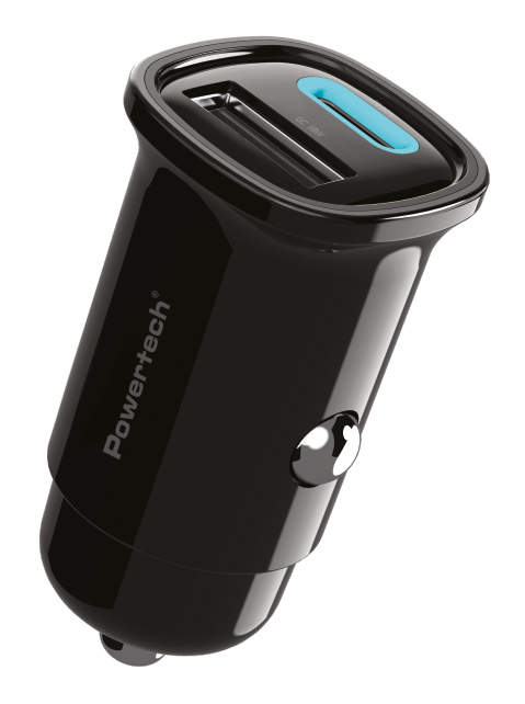 POWERTECH φορτιστής αυτοκινήτου PT-1538, USB & USB-C, 30W, μαύρος 1 POWERTECH φορτιστής αυτοκινήτου PT-1538