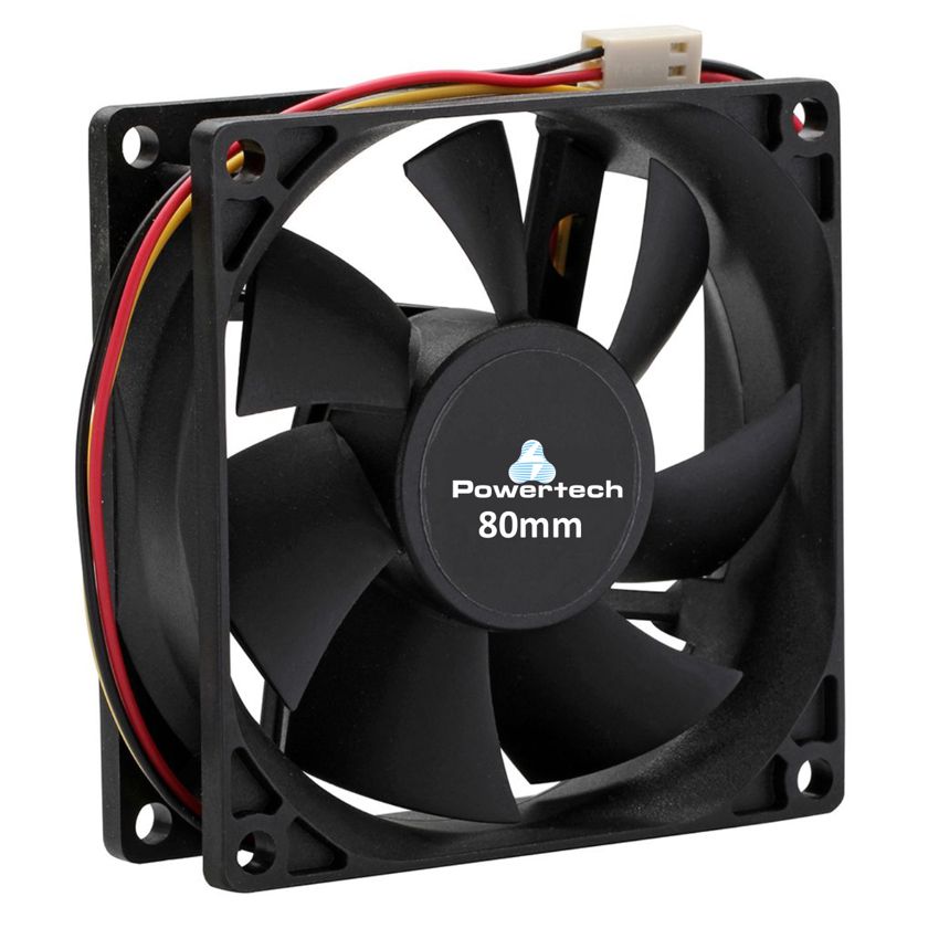 POWERTECH ανεμιστήρας PT-155, 80 x 80 x 25mm, 12V, 3pin & 4 βίδες 1 POWERTECH ανεμιστήρας PT-155