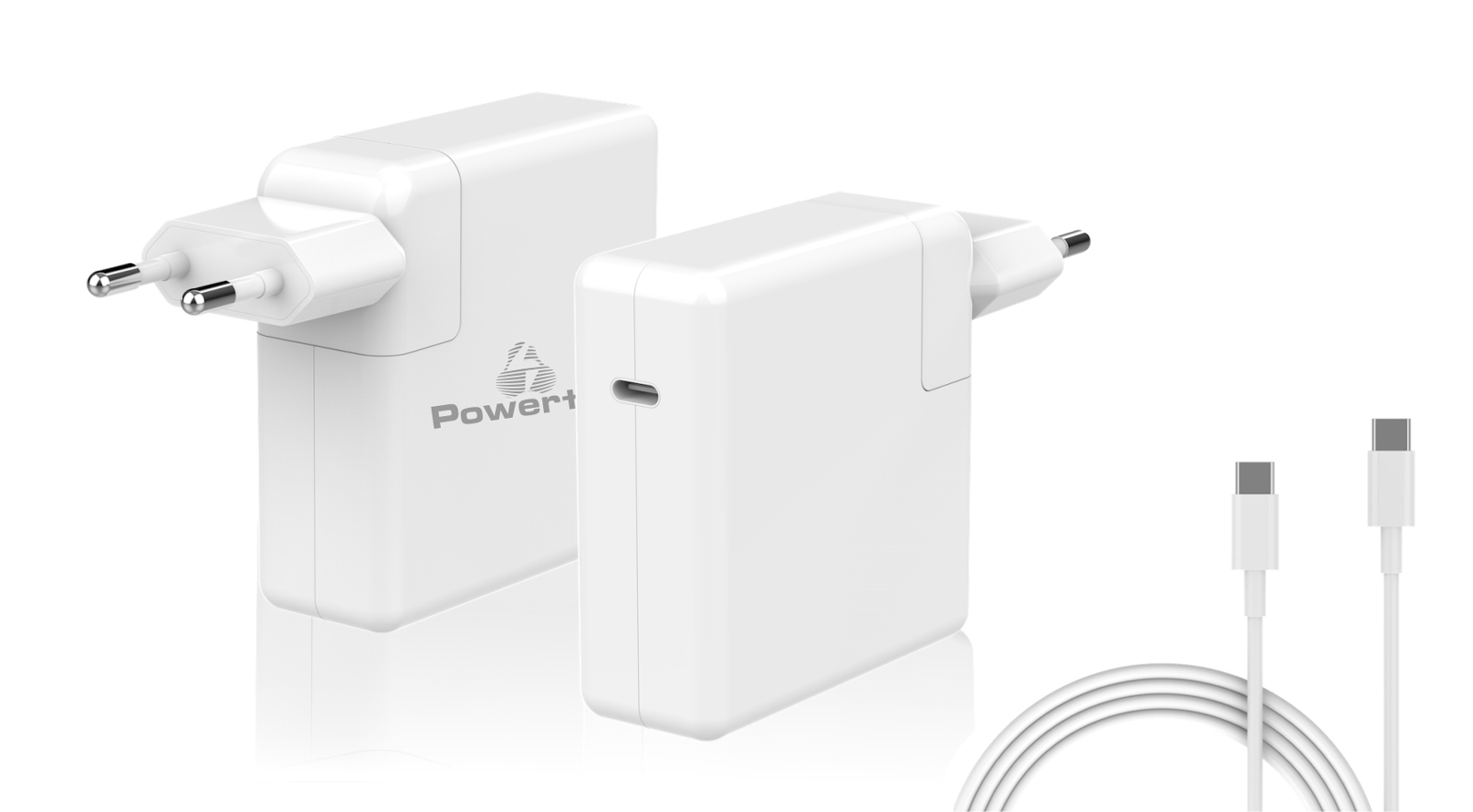 POWERTECH φορτιστής laptop PT-704 για Apple, USB Type-C PD, 61W, λευκός 1 POWERTECH φορτιστής laptop PT-704 για Apple