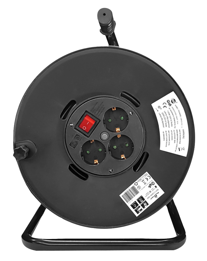 POWERTECH μπαλαντέζα με βάση PT-917, 3x schuko, 16A, 50m, μαύρη 1 POWERTECH μπαλαντέζα με βάση PT-917