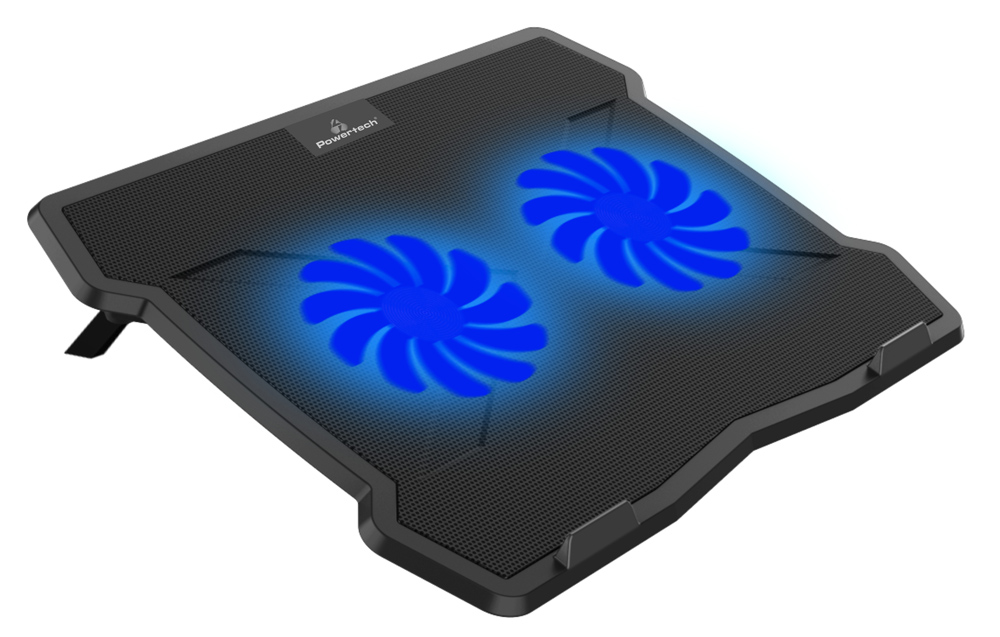 POWERTECH Βάση & ψύξη laptop PT-930, έως 15.6", 2x 125mm fan, LED, μαύρο 1 POWERTECH Βάση & ψύξη laptop PT-930