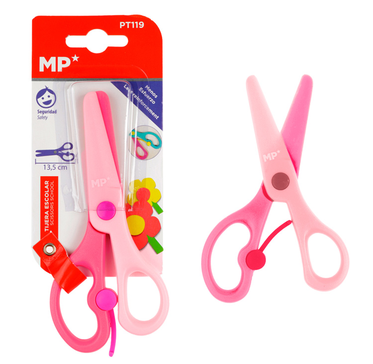 MP παιδικό ψαλίδι χαρτιού PT119, πλαστικό, 13.5cm, ροζ 1 MP παιδικό ψαλίδι χαρτιού PT119