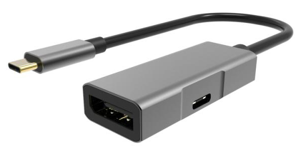 POWERTECH αντάπτορας USB-C σε DisplayPort PTH-054, 65W PD, 4K, γκρι 1 POWERTECH αντάπτορας USB-C σε DisplayPort PTH-054