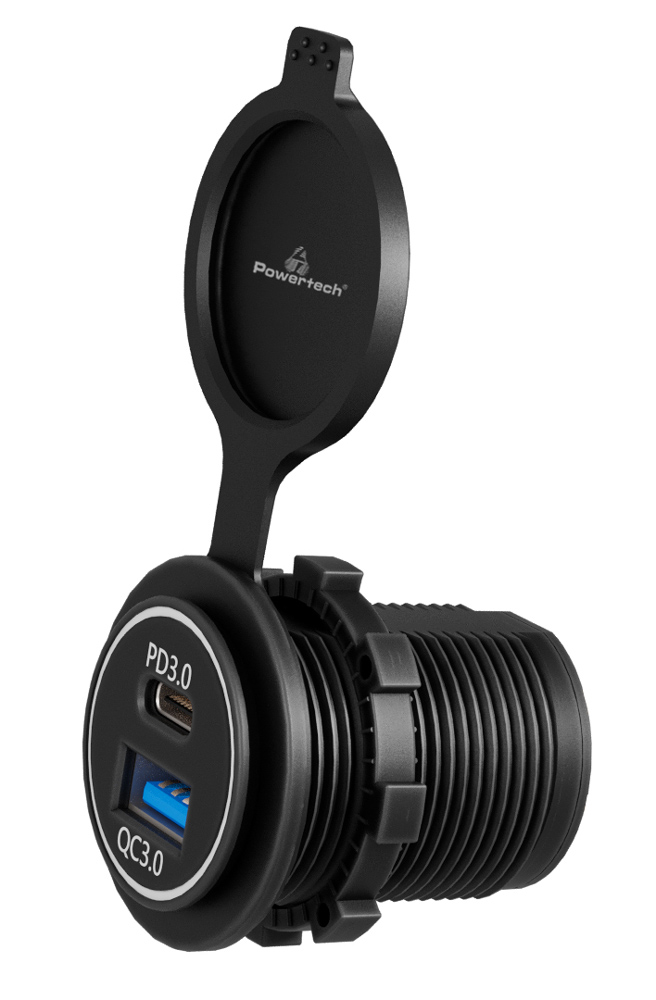 POWERTECH πρίζα USB για σκάφη & οχήματα PTL-004, USB & USB-C, 36W, IP65 1 POWERTECH πρίζα USB για σκάφη & οχήματα PTL-004