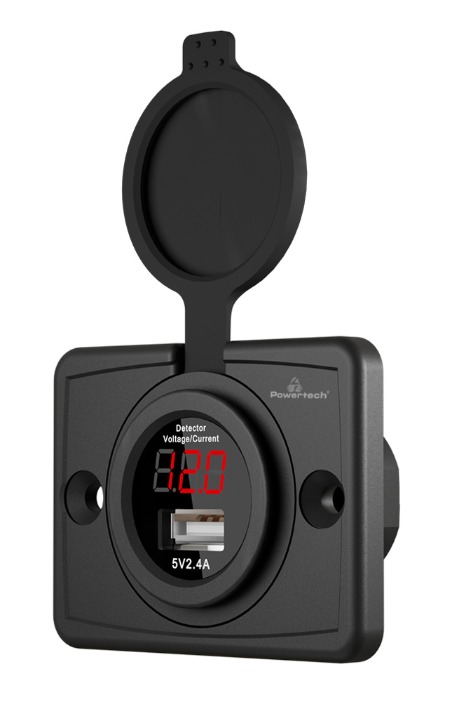 POWERTECH πρίζα USB για σκάφη & οχήματα PTL-006 με οθόνη, 12W, IP65 1 POWERTECH πρίζα USB για σκάφη & οχήματα PTL-006 με οθόνη