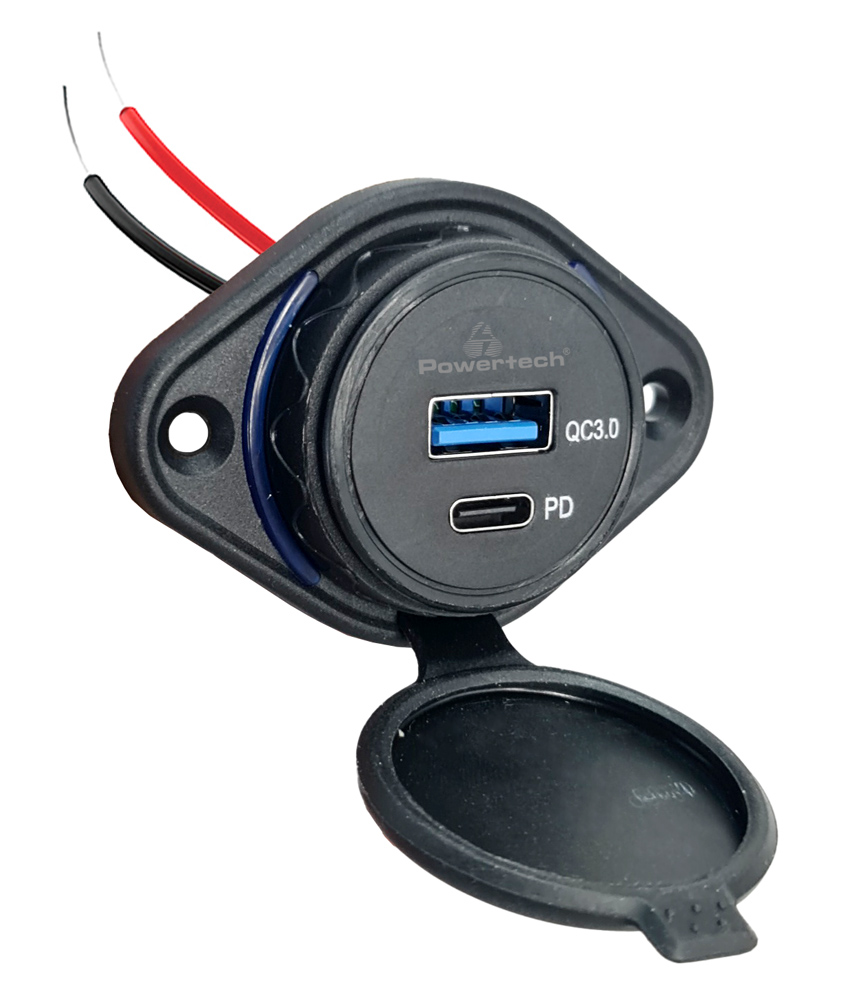 POWERTECH πρίζα USB για σκάφη & οχήματα PTL-007, USB & USB-C, 36W, IP65 1 POWERTECH πρίζα USB για σκάφη & οχήματα PTL-007