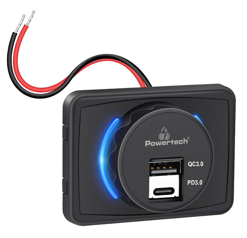 POWERTECH πρίζα USB για σκάφη & οχήματα PTL-027, USB & USB-C 1 POWERTECH πρίζα USB για σκάφη & οχήματα PTL-027