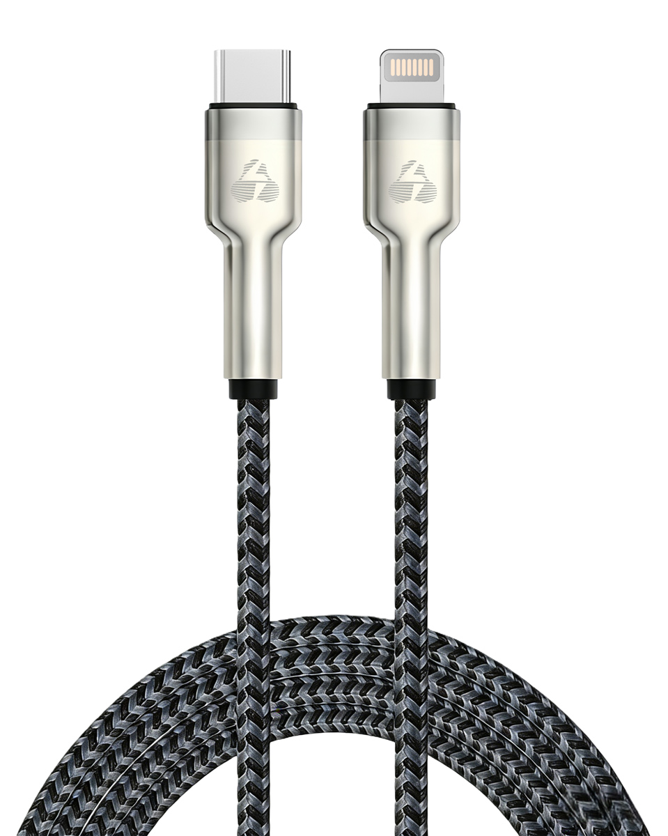 POWERTECH καλώδιο Lightning σε USB-C PTR-0200, PD 27W, 480Mbps, 1m, μαύρο/γκρι 1 POWERTECH καλώδιο Lightning σε USB-C PTR-0200