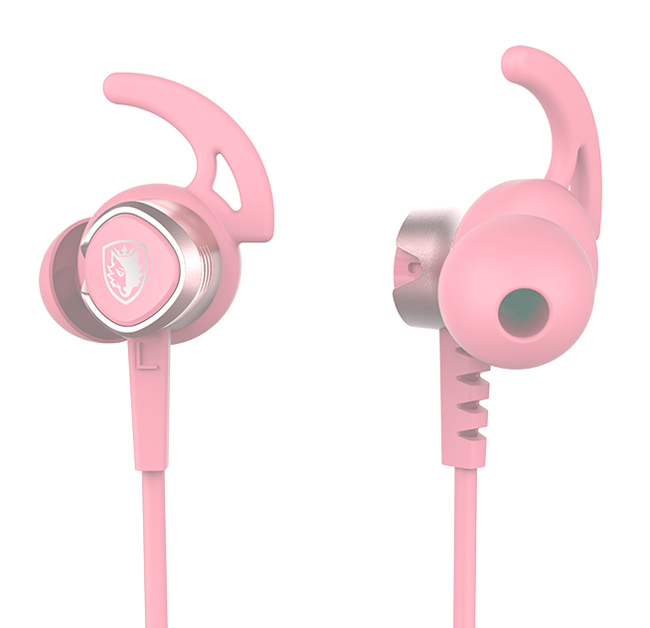 SADES gaming earphones Wings 20 με μικρόφωνο, 3.5mm, Φ12mm, 1.2m, ροζ 1 SADES gaming earphones Wings 20 με μικρόφωνο
