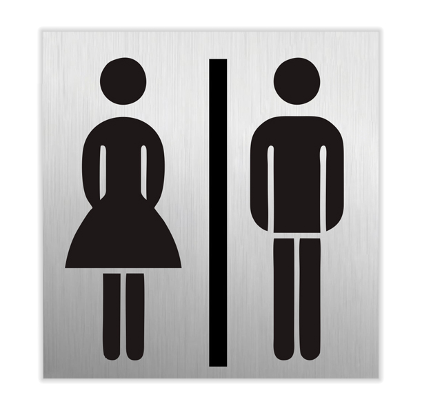 SEILFLECHTER πινακίδα WC γυναικών/ανδρών 972062, αυτοκόλλητη, 60x60mm 1 SEILFLECHTER πινακίδα WC γυναικών/ανδρών 972062