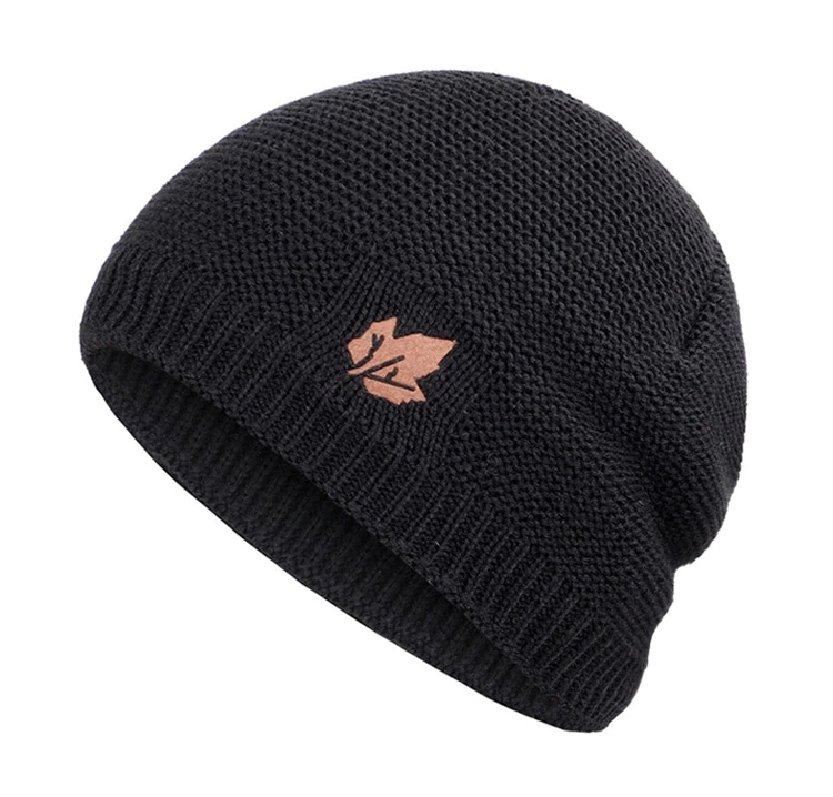 Πλεκτός σκούφος beanie SHO-0004, unisex, μαύρος 1 Πλεκτός σκούφος beanie SHO-0004