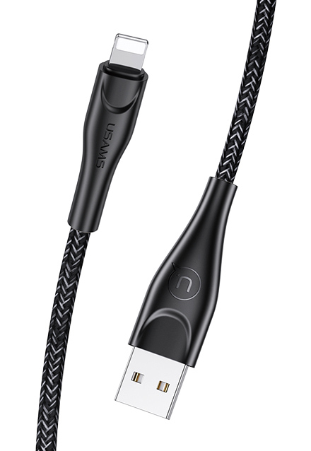 USAMS καλώδιο Lightning σε USB US-SJ391, 2A, 1m, μαύρο 1 USAMS καλώδιο Lightning σε USB US-SJ391