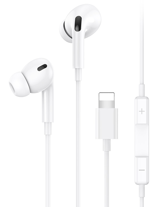 USAMS earphones με μικρόφωνο EP-41, Lightning, Φ10mm, 1.2m, λευκά 1 USAMS earphones με μικρόφωνο EP-41