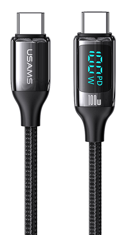 USAMS καλώδιο USB Type-C US-SJ546, 100W/5A, 1.2m, μαύρο 1 USAMS καλώδιο USB Type-C US-SJ546