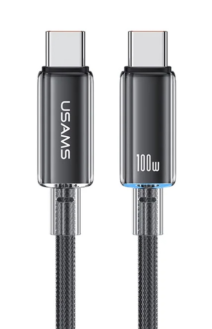 USAMS καλώδιο USB-C σε USB-C US-SJ660, 100W, 480Mbps, 1.2m, μαύρο 1 USAMS καλώδιο USB-C σε USB-C US-SJ660