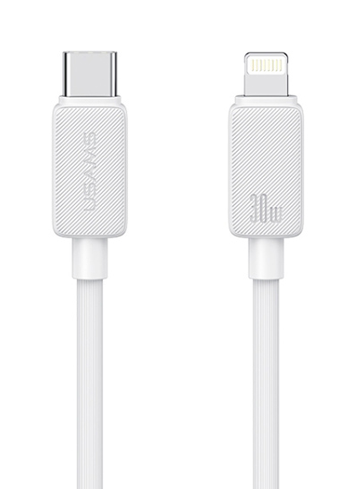 USAMS καλώδιο Lightning σε USB-C US-SJ692, 30W, 480Mbps, 1m, λευκό 1 USAMS καλώδιο Lightning σε USB-C US-SJ692