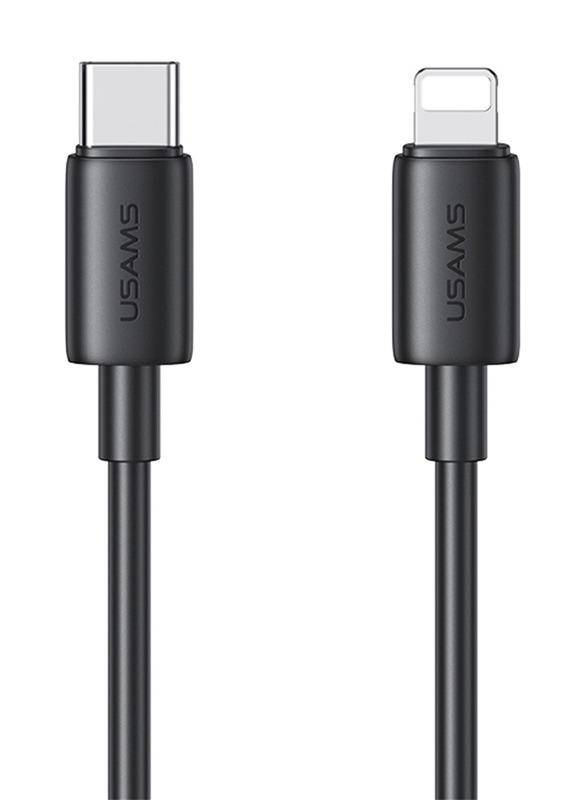 USAMS καλώδιο Lightning σε USB-C US-SJ712, 30W, 480Mbps, 1m, μαύρο 1 USAMS καλώδιο Lightning σε USB-C US-SJ712