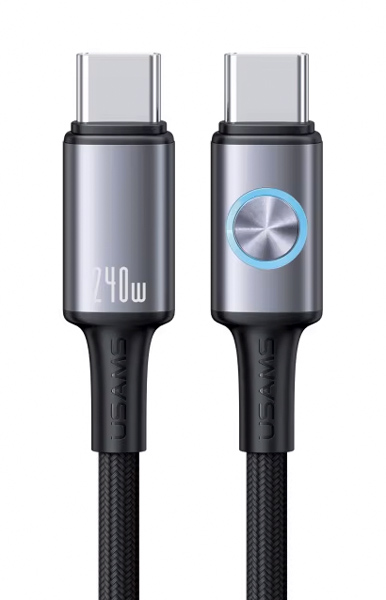 USAMS καλώδιο USB-C SJ751, 240W, 480Mbps, 1.2m, μαύρο 1 USAMS καλώδιο USB-C SJ751