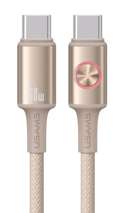 USAMS καλώδιο USB-C SJ752, 60W, 480Mbps, 1.2m, μπεζ 1 USAMS καλώδιο USB-C SJ752