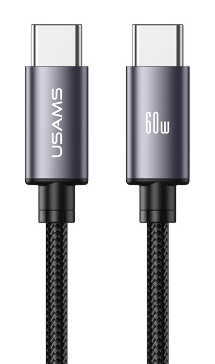 USAMS καλώδιο USB-C SJ769, 60W, 480Mbps, 1m, μαύρο 1 USAMS καλώδιο USB-C SJ769