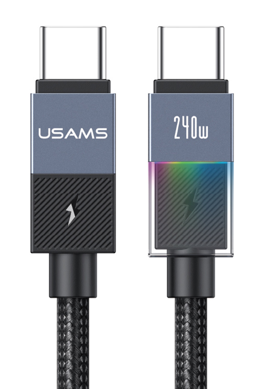 USAMS καλώδιο USB-C SJ775, 240W, 480Mbps, 1.2m, μαύρο 1 USAMS καλώδιο USB-C SJ775