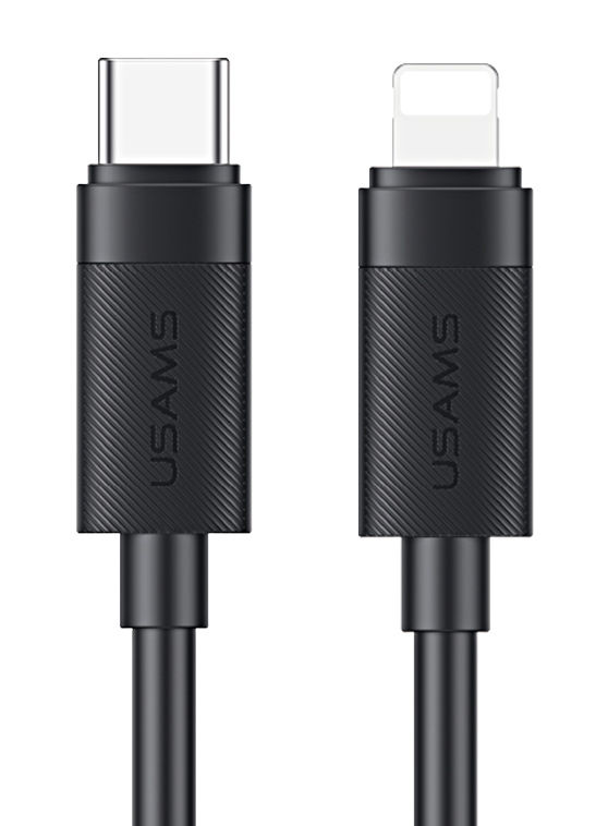 USAMS καλώδιο Lightning σε USB-C SJ781, 30W, 480Mbps, 1m, μαύρο 1 USAMS καλώδιο Lightning σε USB-C SJ781