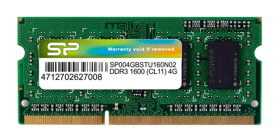 SILICON POWER Μνήμη DDR3 SODimm, 4GB, 1600MHz, PC3-12800, CL11 1 SILICON POWER Μνήμη DDR3 SODimm