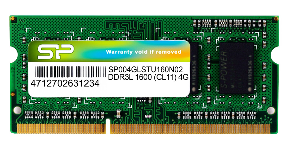 SILICON POWER Μνήμη DDR3L SODimm , 4GB, 1600MHz, PC3L-12800, CL11, 1.35v 1 SILICON POWER Μνήμη DDR3L SODimm