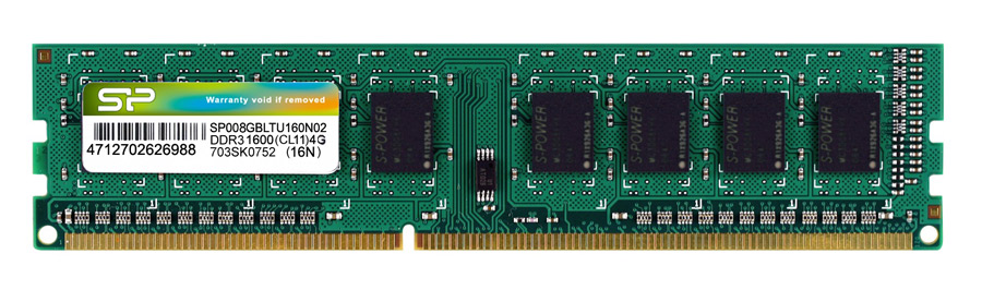 SILICON POWER μνήμη RAM 8GB DDR3, 1600MHz PC3-12800, 1.5V 1 SILICON POWER μνήμη RAM 8GB DDR3