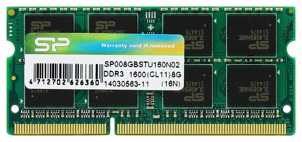 SILICON POWER Μνήμη RAM DDR3 SODimm, 8GB, 1600MHz, CL11 1 SILICON POWER Μνήμη RAM DDR3 SODimm