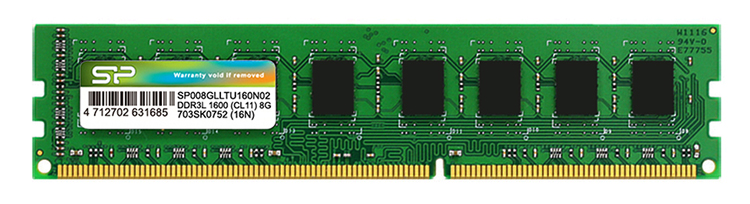 SILICON POWER μνήμη DDR3L UDIMM SP008GLLTU160N02, 8GB, 1600MHz, CL11 1 SILICON POWER μνήμη DDR3L UDIMM SP008GLLTU160N02