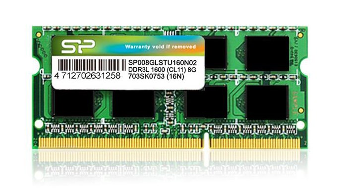 SILICON POWER Μνήμη 8GB DDR3L SODimm, PC3L 12800, 1600MHz, CL11, 1.35v 1 SILICON POWER Μνήμη 8GB DDR3L SODimm