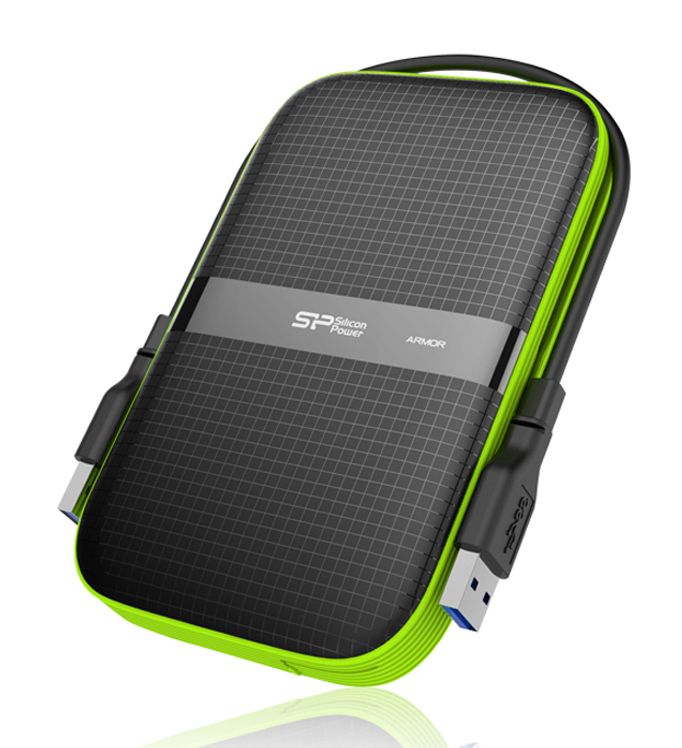 SILICON POWER εξωτερικός HDD Armor A60, 1TB, USB 3.2, πράσινος 1 SILICON POWER εξωτερικός HDD Armor A60
