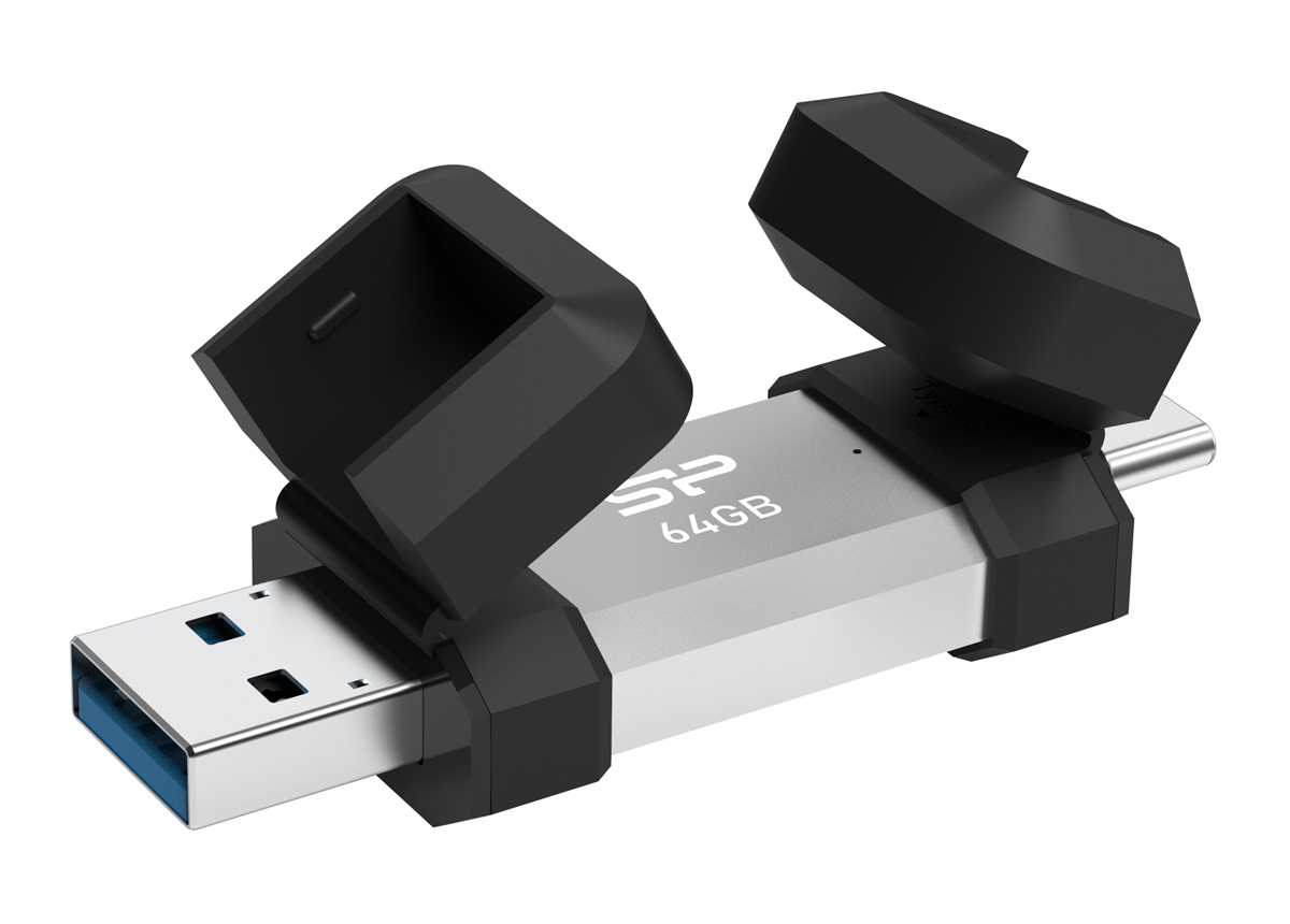 SILICON POWER USB Flash Drive C51, USB/USB-C, 64GB, 120MBps, ασημί 1 SILICON POWER USB Flash Drive C51