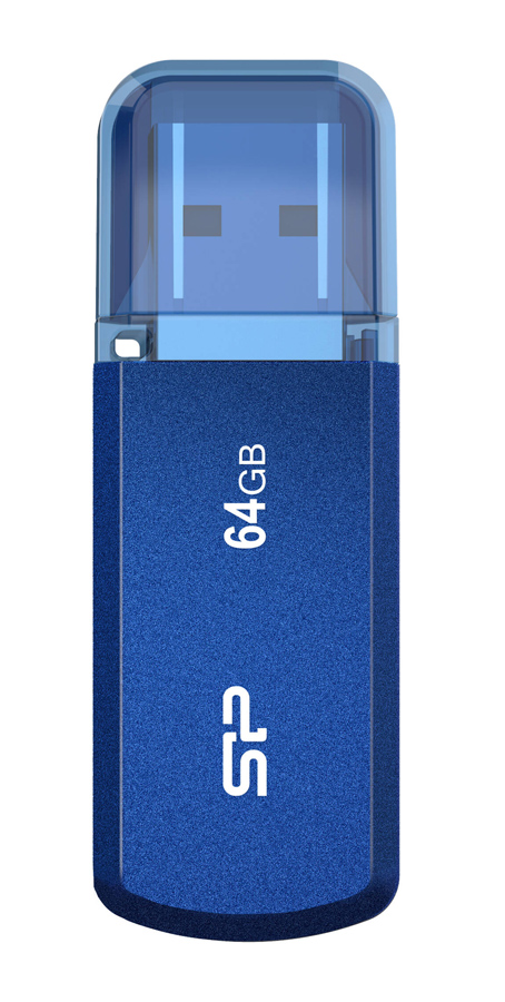 SILICON POWER USB Flash Drive Helios 202, 64GB, USB 3.2, μπλε 1 SILICON POWER USB Flash Drive Helios 202