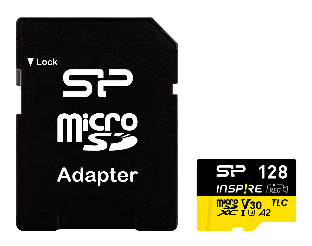 SILICON POWER κάρτα μνήμης microSDXC Inspire, 128GB, UHS-I U3 A1 V30 1 SILICON POWER κάρτα μνήμης microSDXC Inspire