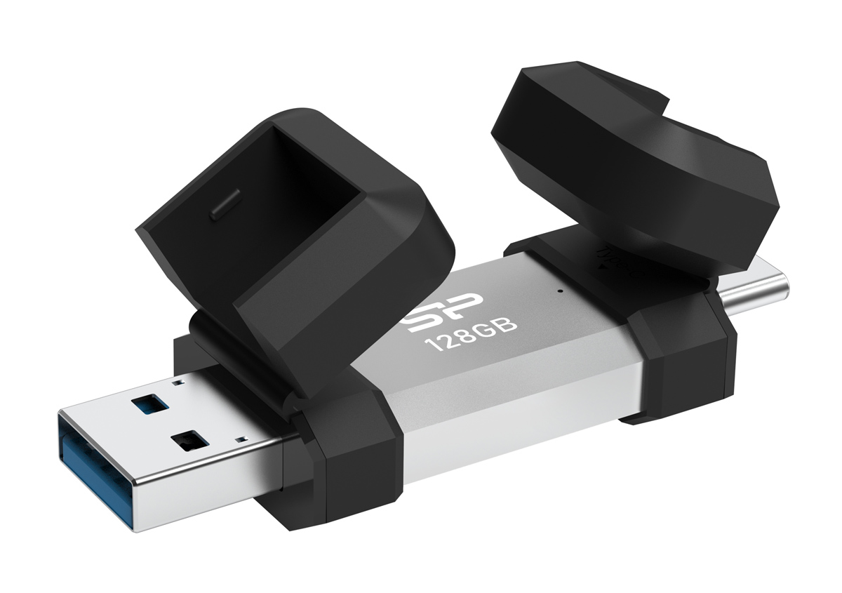 SILICON POWER USB Flash Drive C51, USB/USB-C, 128GB, 120MBps, ασημί 1 SILICON POWER USB Flash Drive C51
