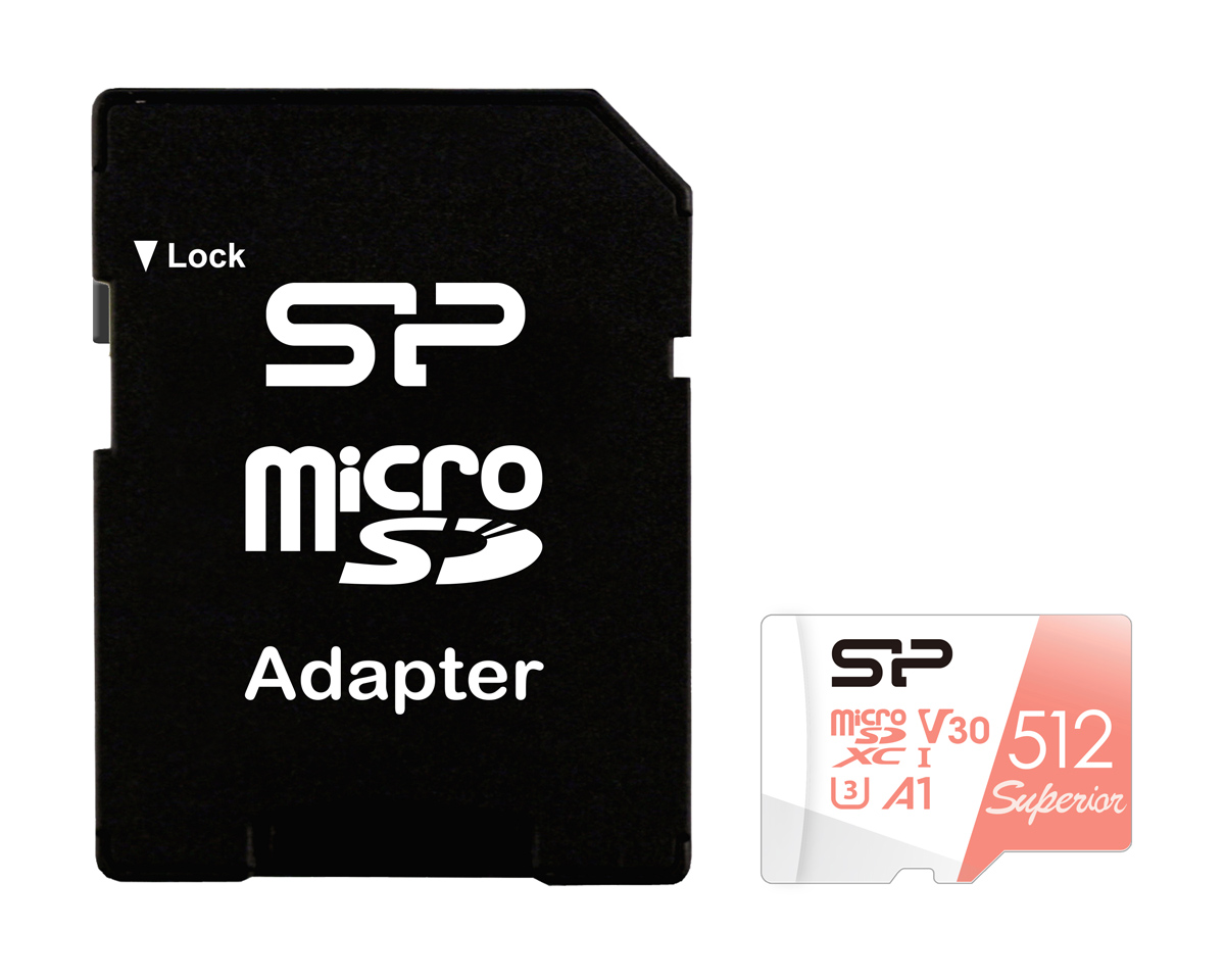 SILICON POWER κάρτα μνήμης microSDXC Superior, 512GB, C10 UHS-I U3 A1 V30 1 SILICON POWER κάρτα μνήμης microSDXC Superior