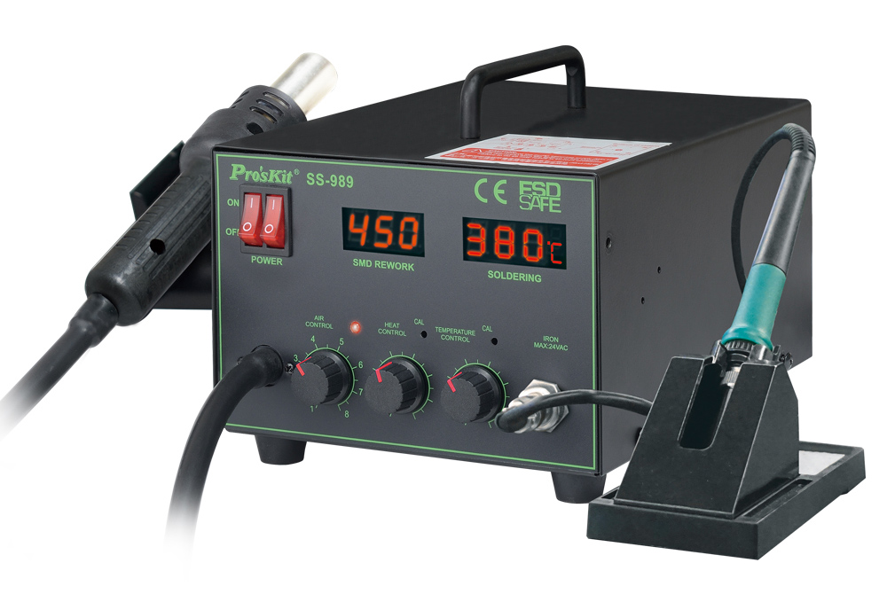 PROSKIT σταθμός συγκόλλησης SS-989B, κολλητήρι/air gun, 700W, 200-480 °C 1 PROSKIT σταθμός συγκόλλησης SS-989B