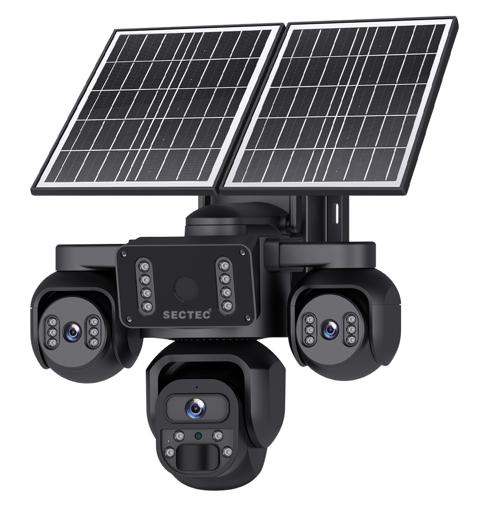 SECTEC smart ηλιακή κάμερα ST-523-9MAOV-4G-EU, triple lens, 3MP, 4G, SD, PTZ, IP66 1 SECTEC smart ηλιακή κάμερα ST-523-9MAOV-4G-EU