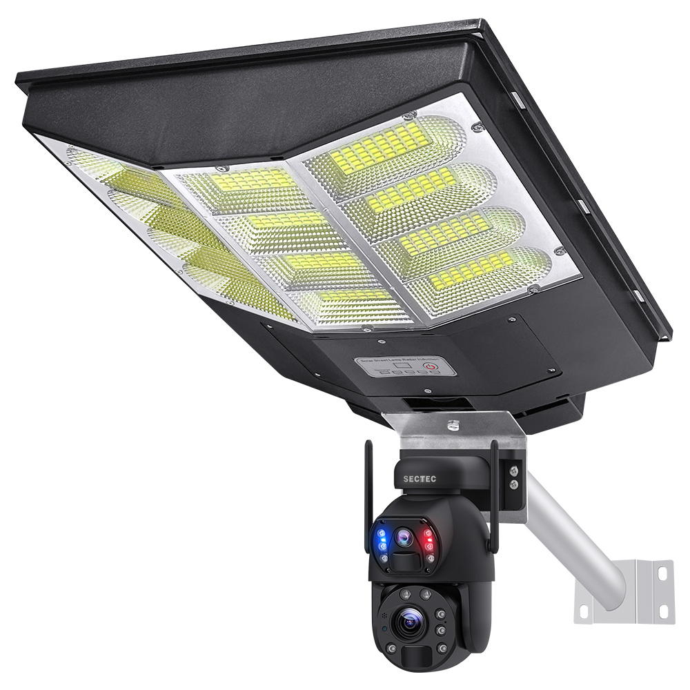 SECTEC smart ηλιακή κάμερα ST-LC598-EU με προβολέα, dual lens, 3MP, 4G, SD, PTZ, IP66 1 SECTEC smart ηλιακή κάμερα ST-LC598-EU με προβολέα